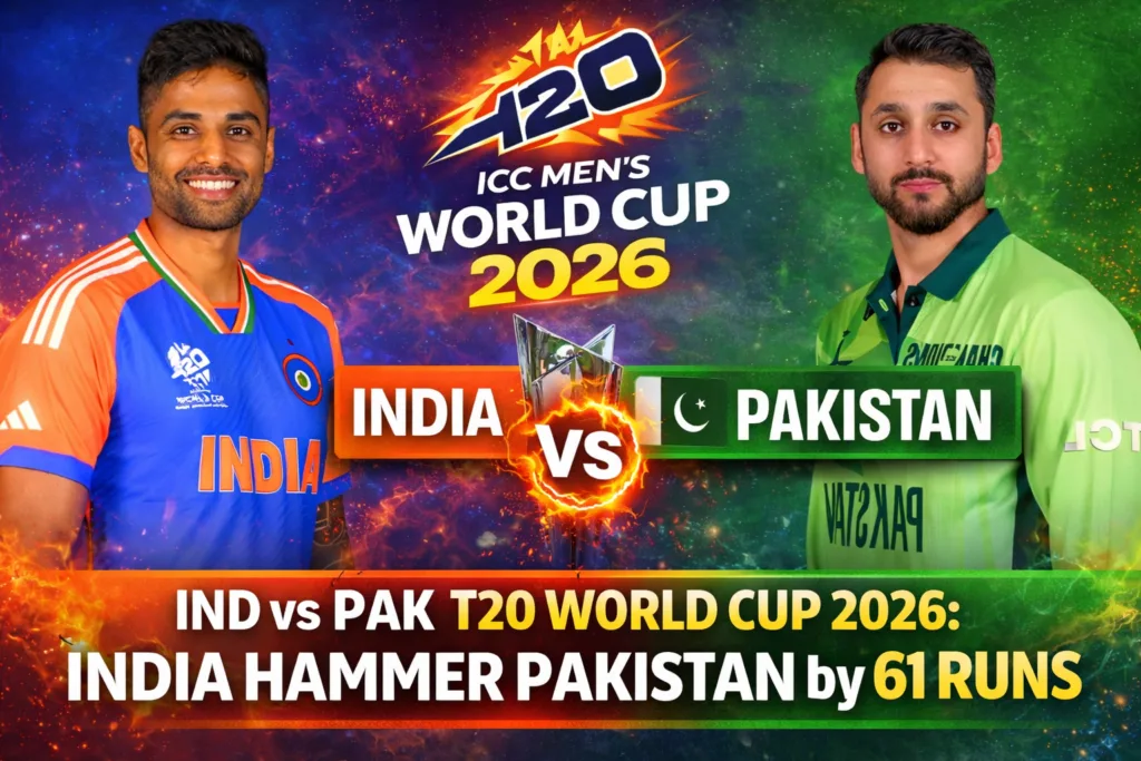 Ind vs Pak T20 World Cup 2026: India Hammer Pakistan by 61 Runs