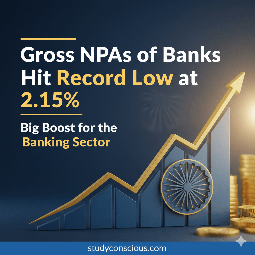 Gross NPAs of Banks Hit Record Low at 2.15% || Big Boost for the Indian Banking Sector.
