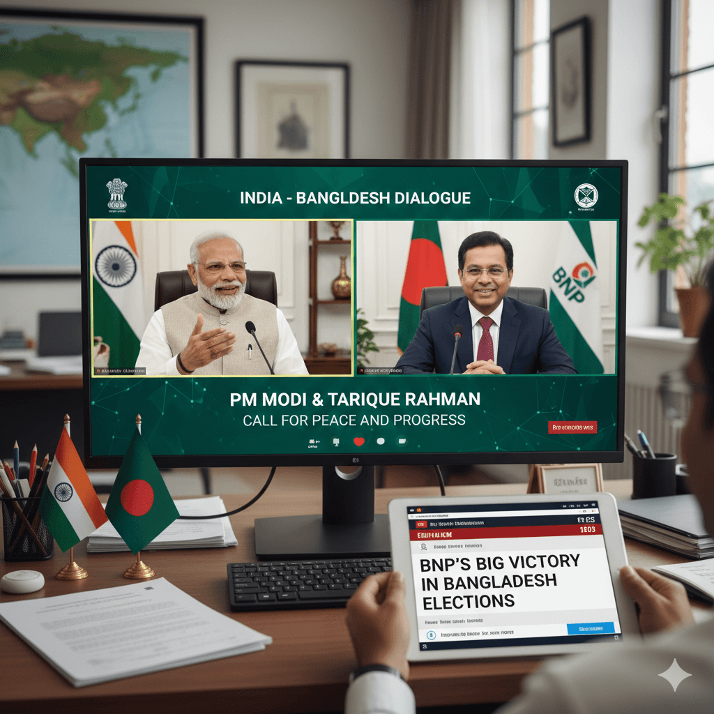 BNP’s Big Victory in Bangladesh: PM Modi Talks to Tarique Rahman, Calls for Peace and Progress