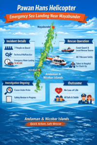 Pawan Hans Helicopter Crashes Into Sea Near Mayabunder, All 7 On Board Rescued Safely