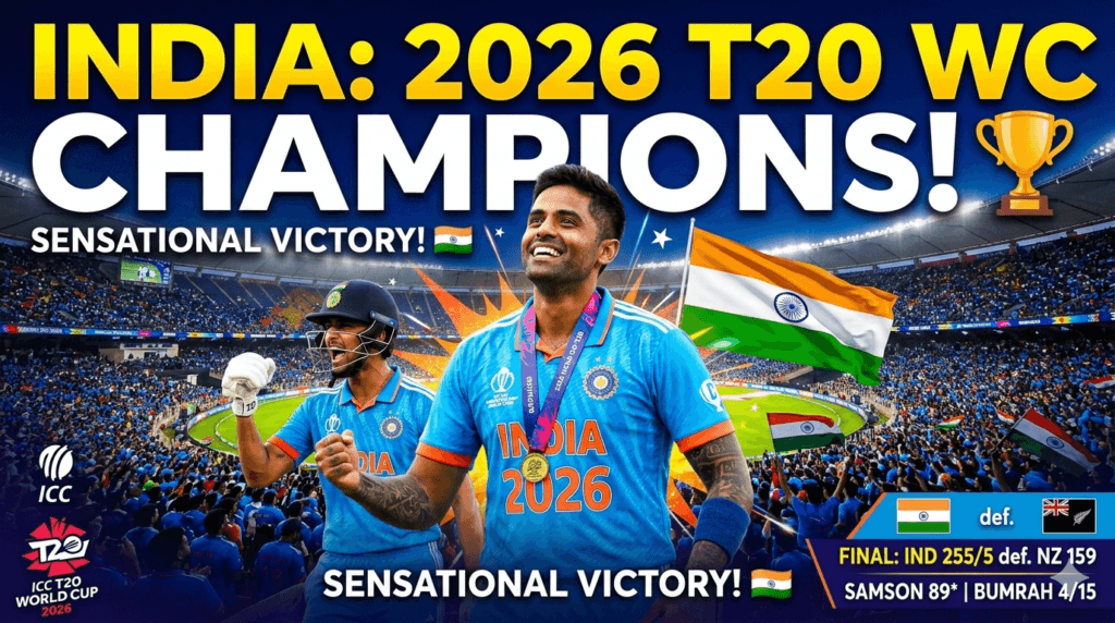 INDIA Win ICC Men’s T20 World Cup 2026