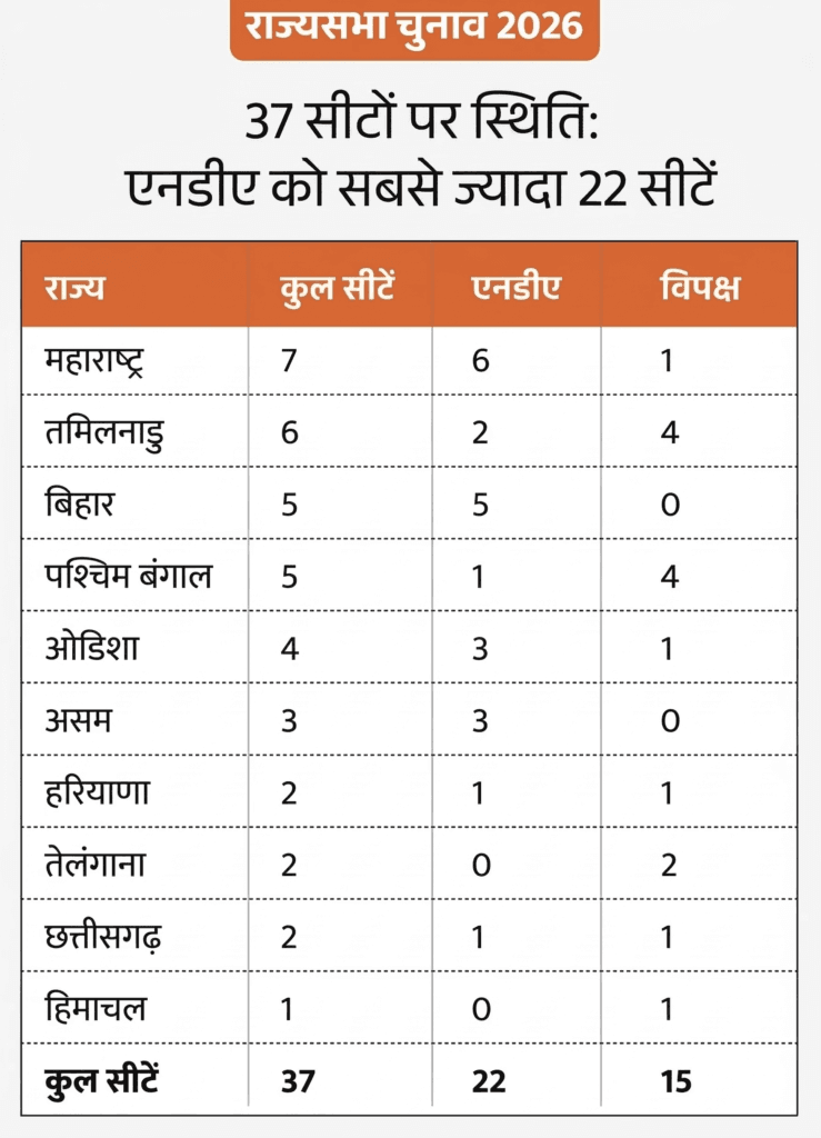 Rajya Sabha Results 2026: उच्च सदन में बढ़ा मोदी का दम, 37 में से 22 सीटें जीतकर NDA ने INDIA गठबंधन को पछाड़ा